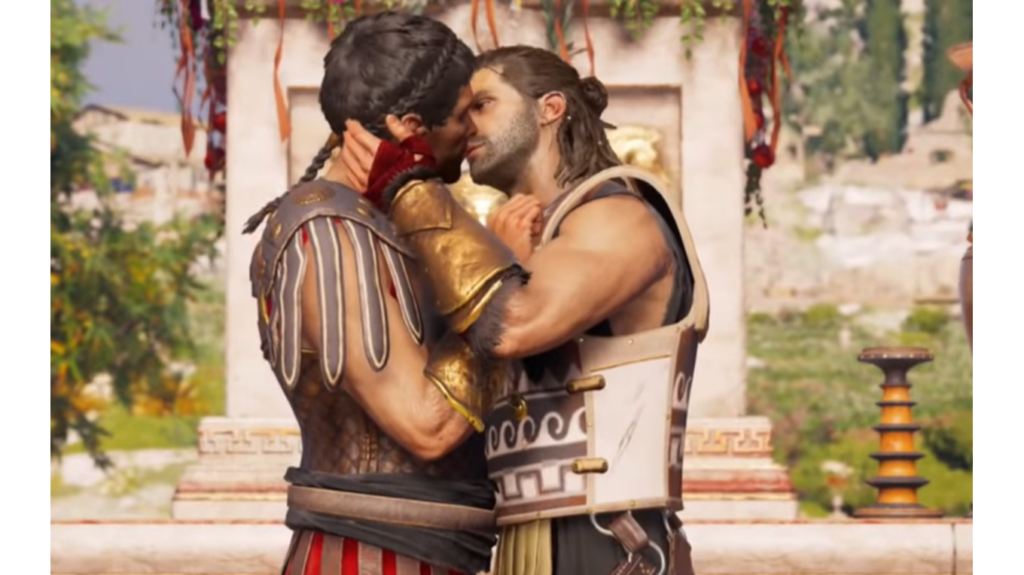 Obr. 2 Vyobrazené homosexuálne vzťahy v hre Assassin's Creed Odyssey